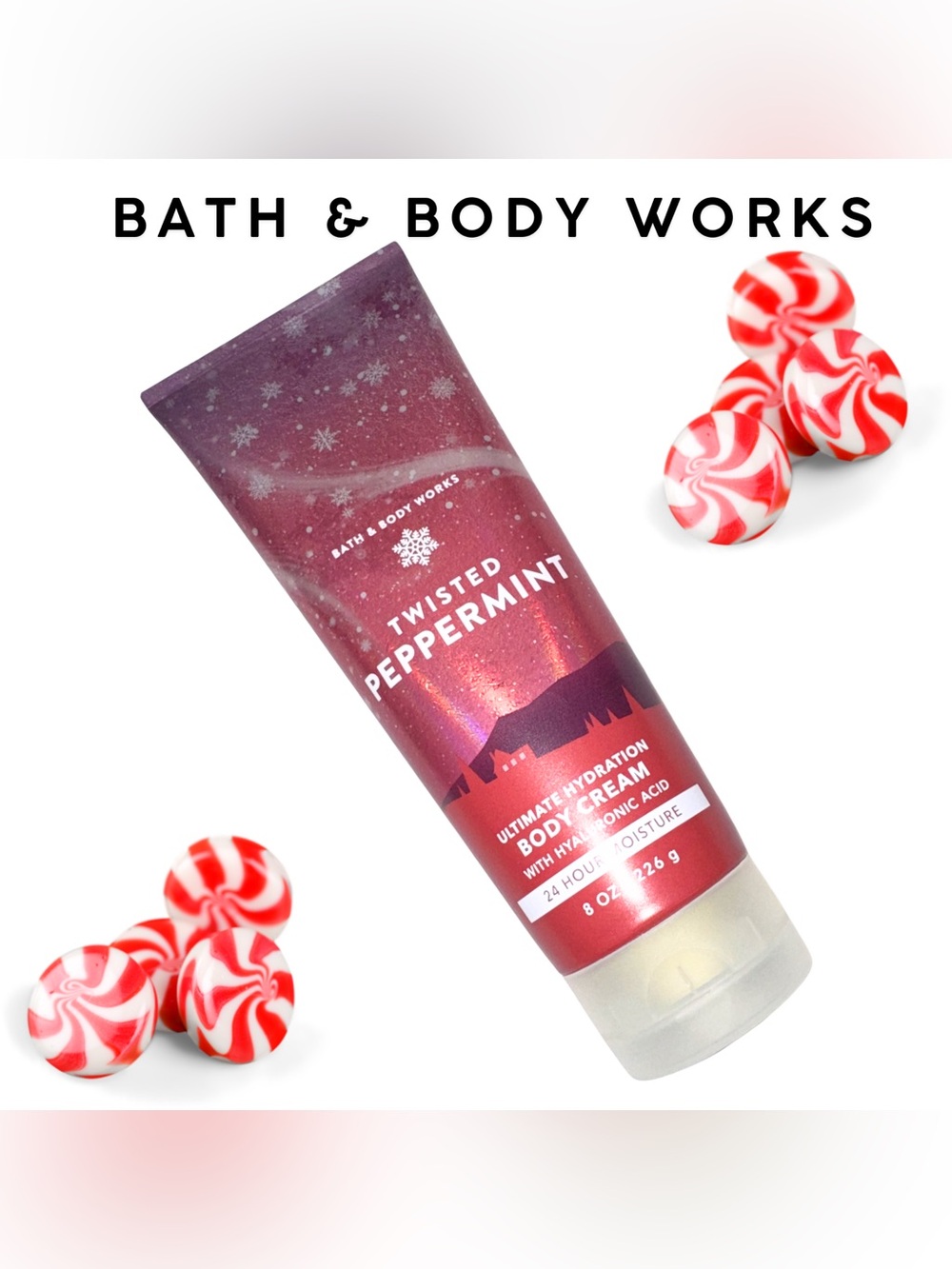 Bath & Body Works Twisted Peppermint Ultimate Hydration Body Cream 8 oz UNUSED